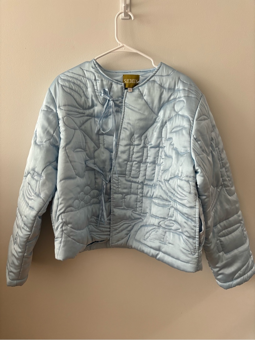 SAEMDI IRIS EMROIDERED SATIN JACKET SIZE SMALL - Picture 3 of 7